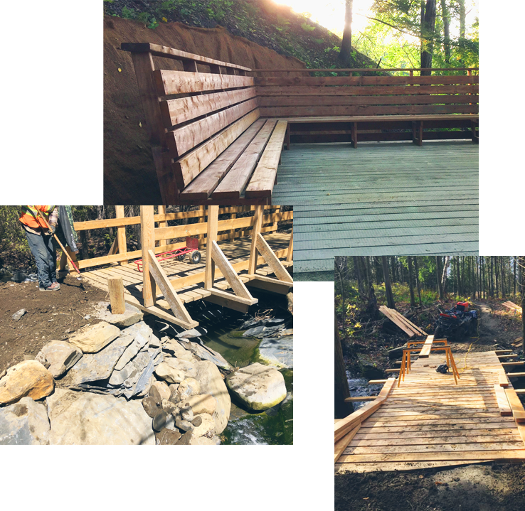 Aménagement Sentiers-Verts - Service de construction de structure de bois
